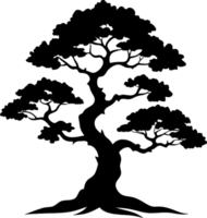 Mythical Black Yggdrasil Tree Stencil, Ancient Norse Symbol of Cosmic Connection. AI-generated. png