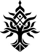 Mythical Black Yggdrasil Tree Stencil, Ancient Norse Symbol of Cosmic Connection. AI-generated. png