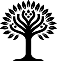 Mythical Black Yggdrasil Tree Stencil, Ancient Norse Symbol of Cosmic Connection. AI-generated. png