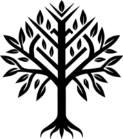 Mythical Black Yggdrasil Tree Stencil, Ancient Norse Symbol of Cosmic Connection. AI-generated. png