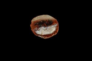 macro stone mineral agate on black background photo