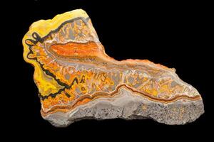 Macro mineral stone Bee jasper on a gray background photo