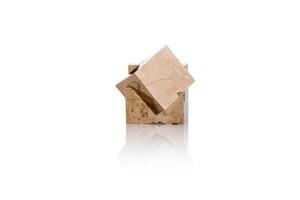 Pyrite isolated single shiny mineral stone, fool's gold, cubic gems, on white and transparent background photo