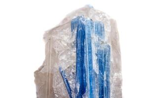 Macro mineral stone Kyanite a white background photo