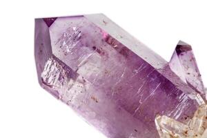 Amethyst Crystal Druse macro mineral on white background photo