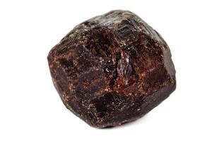 macro mineral stone Garnet, on a white background photo
