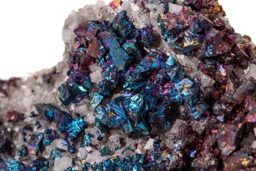 macro mineral Roca calcopirita en un blanco antecedentes foto