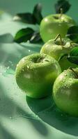 Green Apples With Water Droplets photo