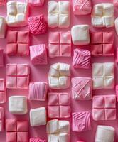 Pink and White Marshmallow Pattern photo
