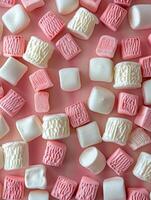 Pink and White Marshmallow Pattern photo