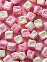 Pink and White Marshmallow Pattern photo