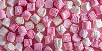 Pink and White Marshmallows Pattern photo