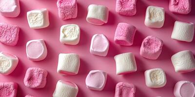 Pink and White Marshmallow Pattern photo