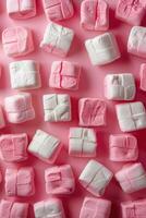 Pink and White Marshmallow Pattern photo