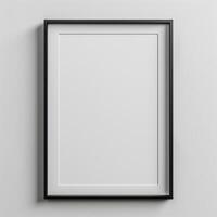 negro marco en blanco pared foto