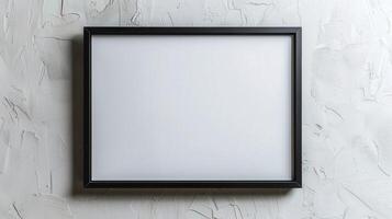 negro marco en blanco pared foto