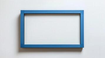 Blue Picture Frame on White Wall photo