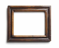 Wooden Picture Frame on White Background photo