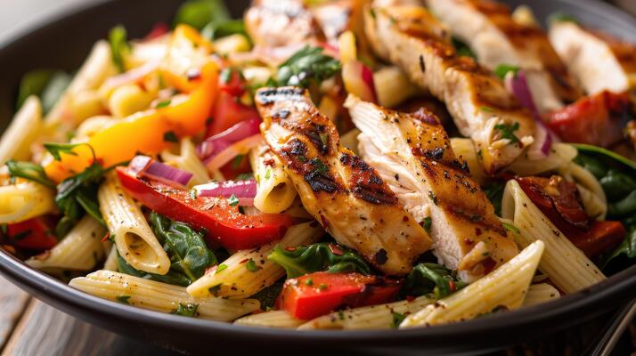 Chicken Pasta Salad Stock Photos, Images and Backgrounds for Free Download
