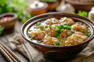 Wonton Soup With Green Onions photo