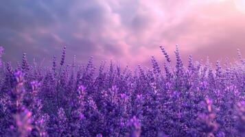 Lavender Field at Sunset photo