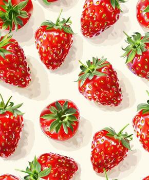 Fresh Red Strawberries Pattern photo