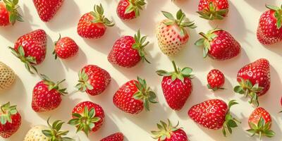 Strawberry Pattern on White Background photo