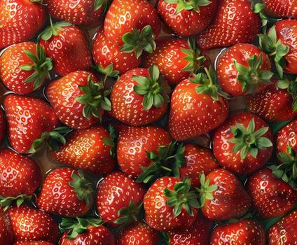 Red Ripe Strawberries Pattern photo
