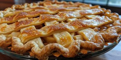 Golden Apple Pie With Lattice Crust photo