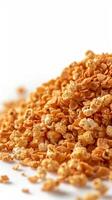Fresh Sweet Popcorn Pile on White Background photo