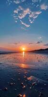 Sunset Reflections on a Tranquil Beach photo