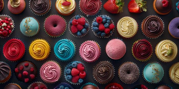 clasificado magdalenas en un fila foto