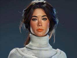 Close Up of Doll Wearing Sweater photo