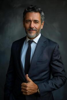 empresario en traje dando pulgares arriba foto