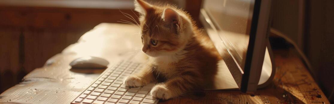 gato utilizando un computadora foto