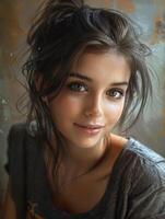 Portrait of a Woman With Brown Hair photo