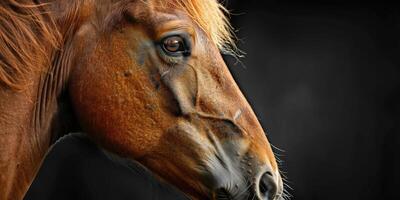 Close-Up of a Brown Horse's Head photo