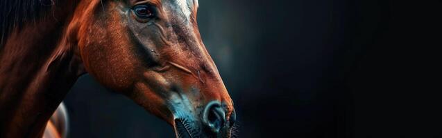 Close-Up of Brown Horse's Head photo