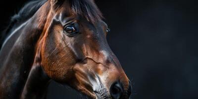 Close-Up of Brown Horse's Face photo