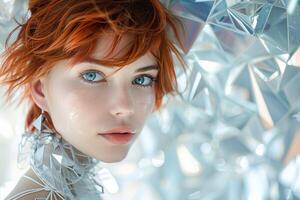 Close-Up of Person With Red Hair photo