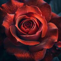 Close Up of a Red Rose Flower photo