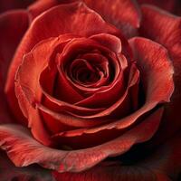 Close Up of a Red Rose Flower photo