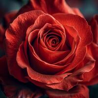 Close Up of a Red Rose Flower photo