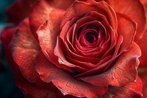 Close Up of a Red Rose Flower photo