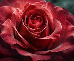 Close Up of a Red Rose Flower photo
