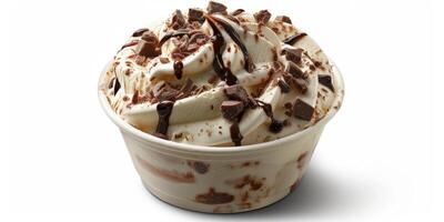 Decadent Cup of Chocolate Ice Cream With Whipped Cream photo