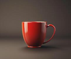 Red Coffee Cup on Table photo