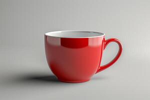 Red Coffee Cup on Table photo