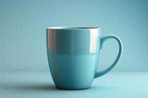 Blue Coffee Cup on Table photo