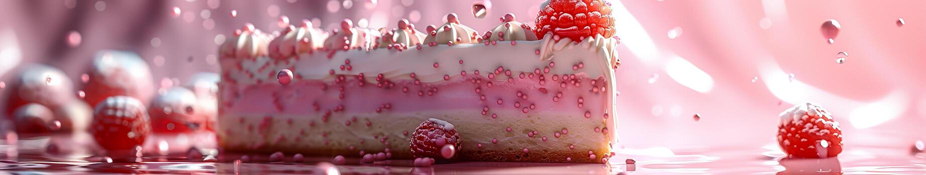 Cake on Frosting-Covered Table photo